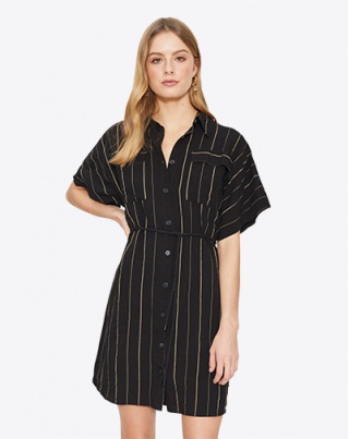 Contour Lines Split Midi Dress